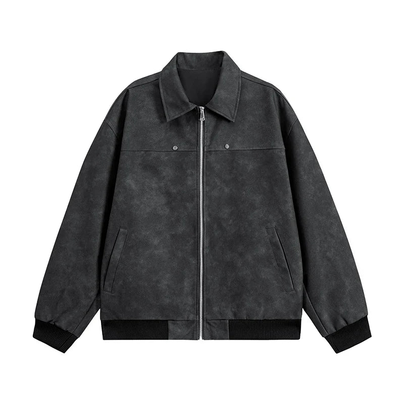 Retro Style Brown Leather Bomber Jacket