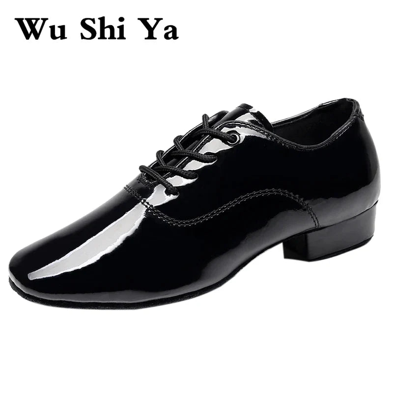 Elegant Patent Leather Lace-Up Formal Shoes