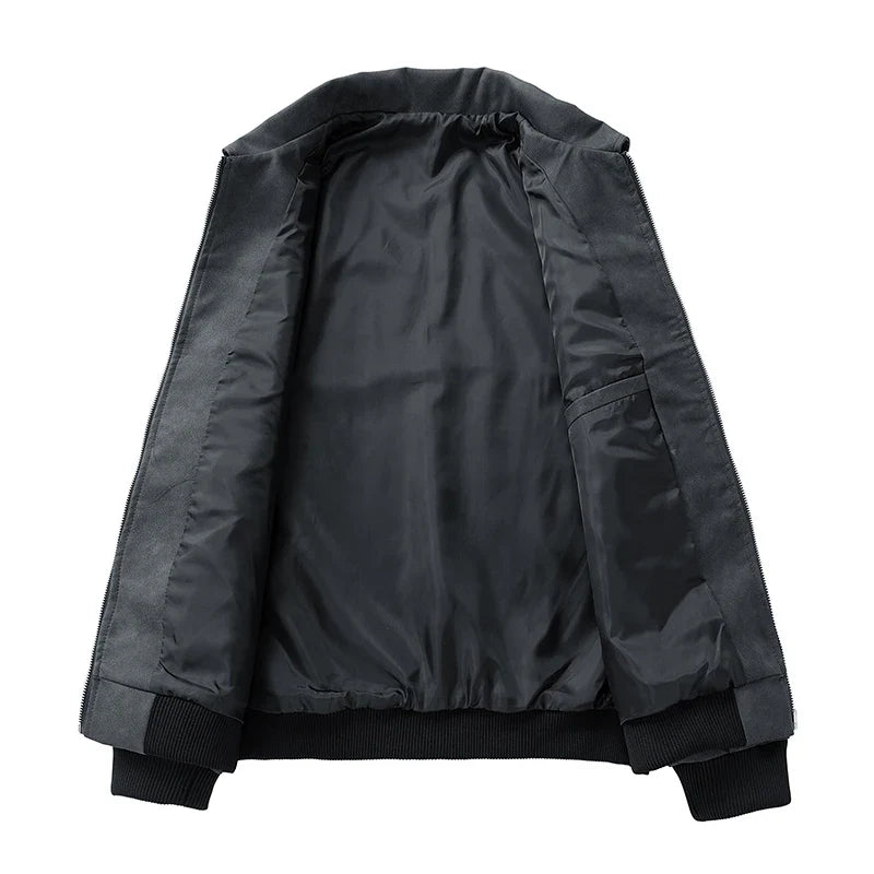 Retro Style Brown Leather Bomber Jacket