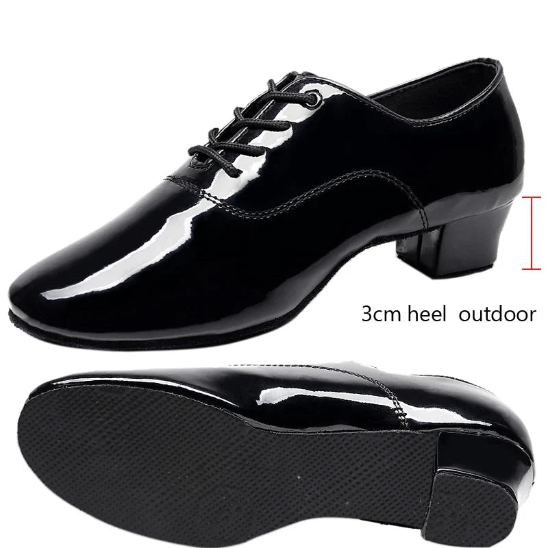 Elegant Patent Leather Lace-Up Formal Shoes