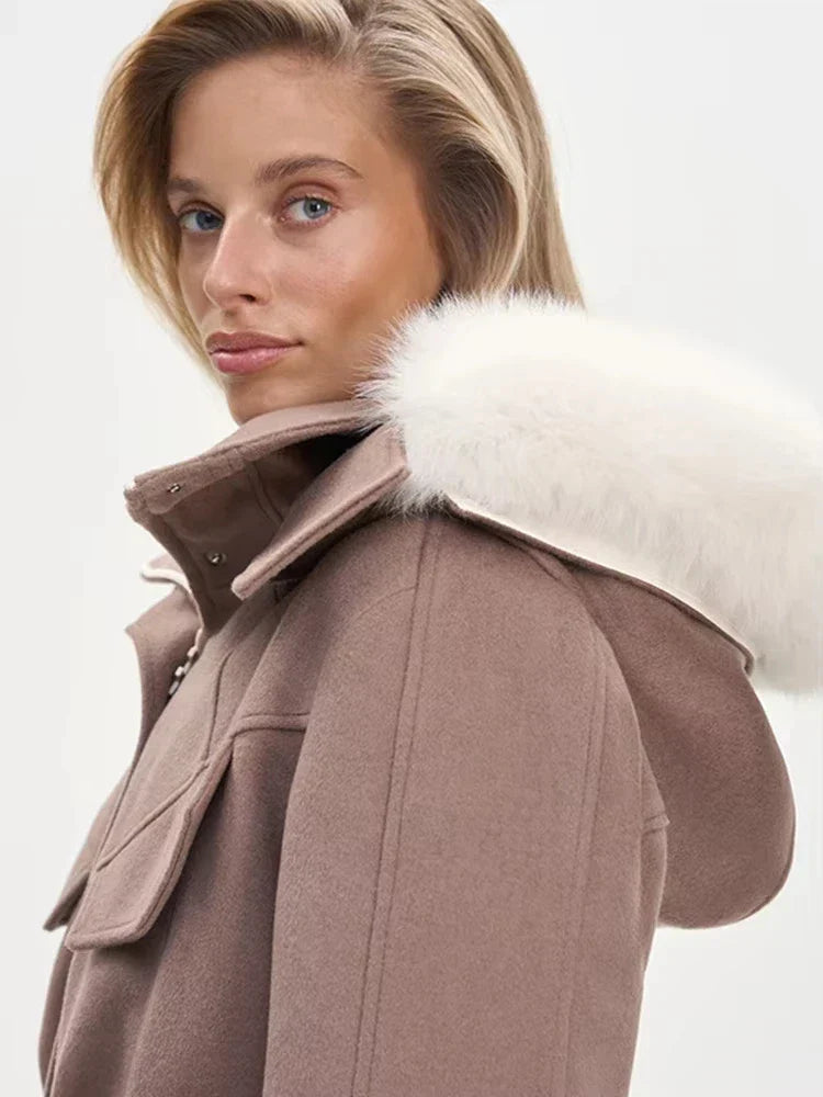 Casual Chic Cropped Hooded Coat for Women