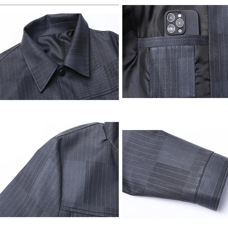 Modern Dark Grey Casual Workwear Jacket