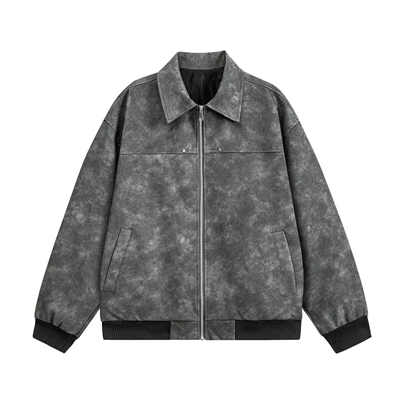 Retro Style Brown Leather Bomber Jacket