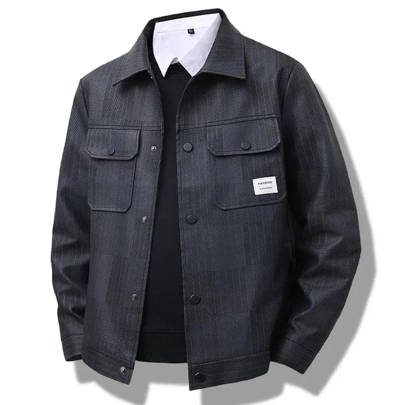 Modern Dark Grey Casual Workwear Jacket