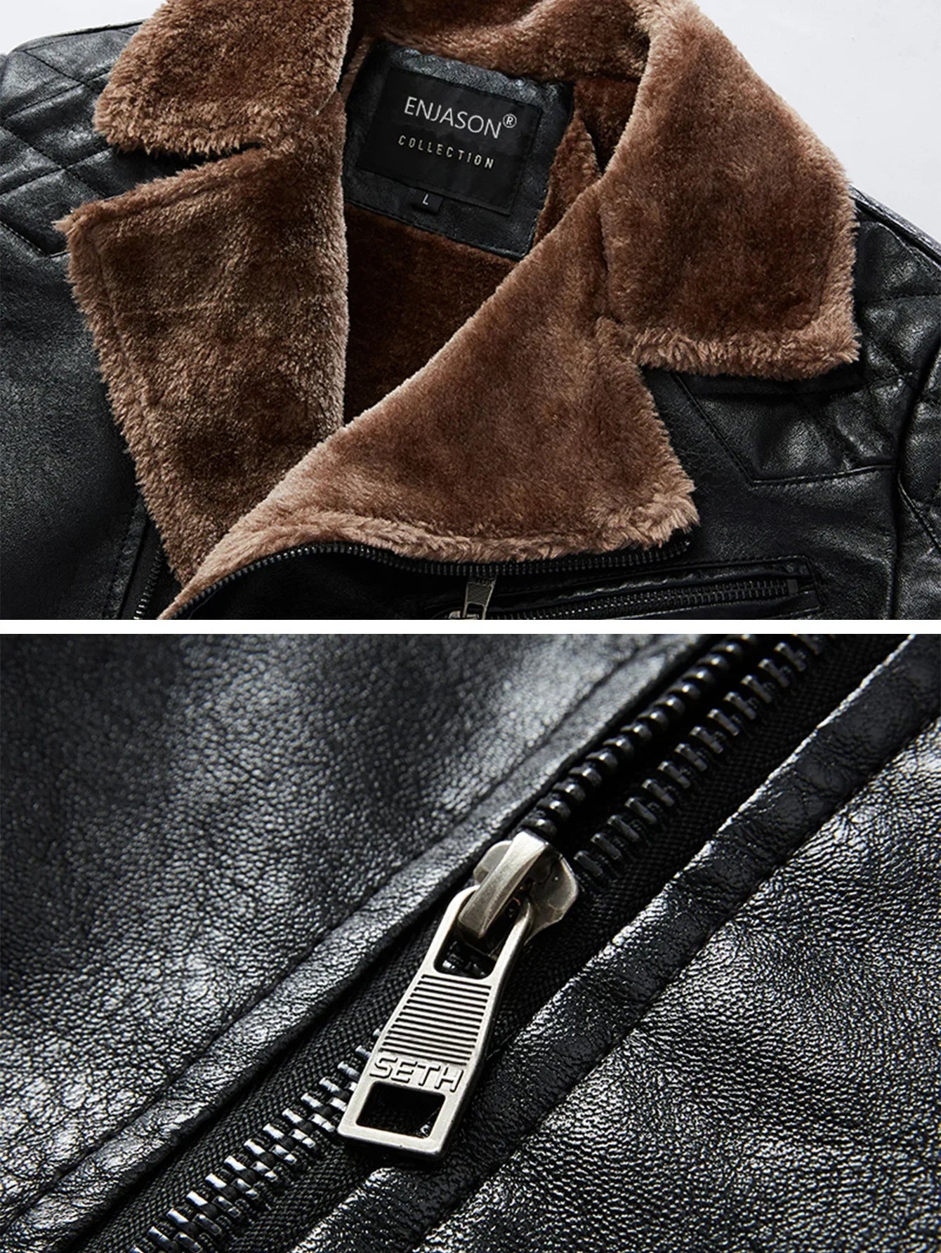 Classic Brown Biker Leather Winter Jacket